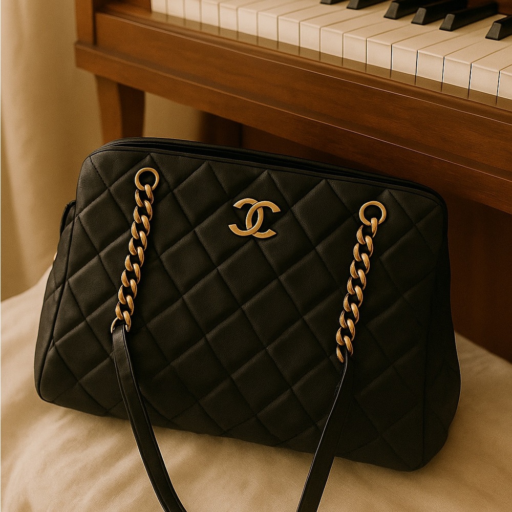 Chanel quilted crown tote
